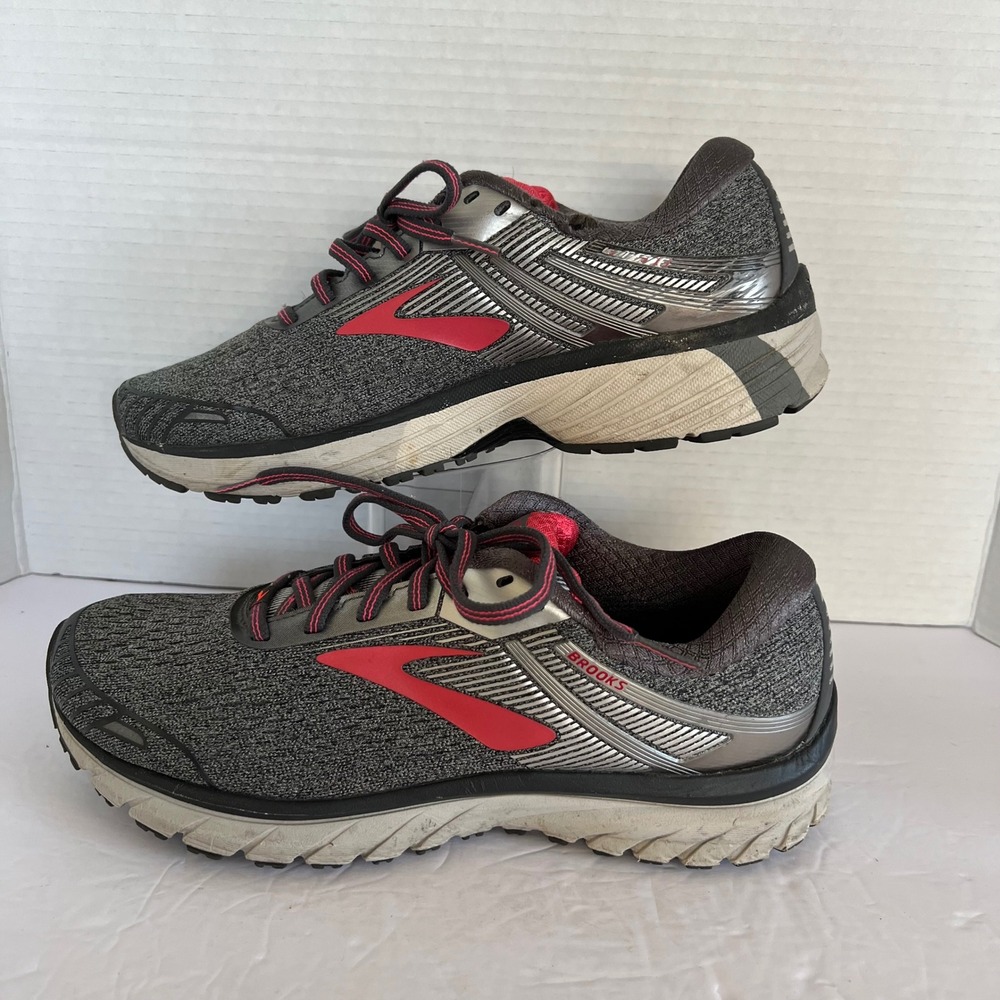 Brooks Adrenaline GTS 18 Womens 10 Running Shoes Gray Pink 1202681B079